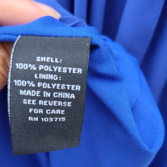 Elegant Blue Sleeveless Dress with Scarf Tie - Picture 11 of 12